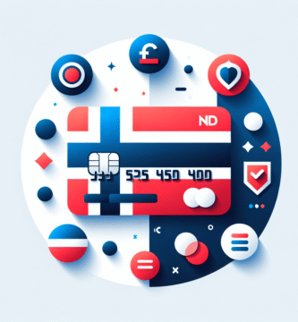 Moderne oversiktlig bilde av et kredittkort omgitt av ikoner for cashback, poeng og rabatter, norsk fargepalett, minimalistisk stil